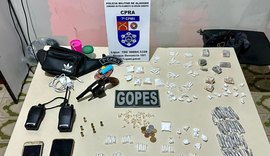 PM/AL apreende arma, drogas e munições e recupera produtos de furto no interior do estado