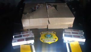 PRF em Alagoas prende na BR-316 homem com 1.000 carteiras de cigarro contrabandeadas