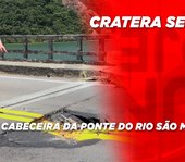 Cratera se abre na cabeceira da ponte do Rio São Miguel