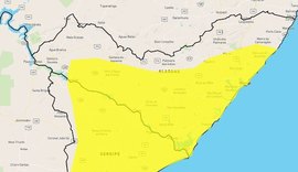 Inmet emite alerta de acumulado de chuva para 73 municípios alagoanos