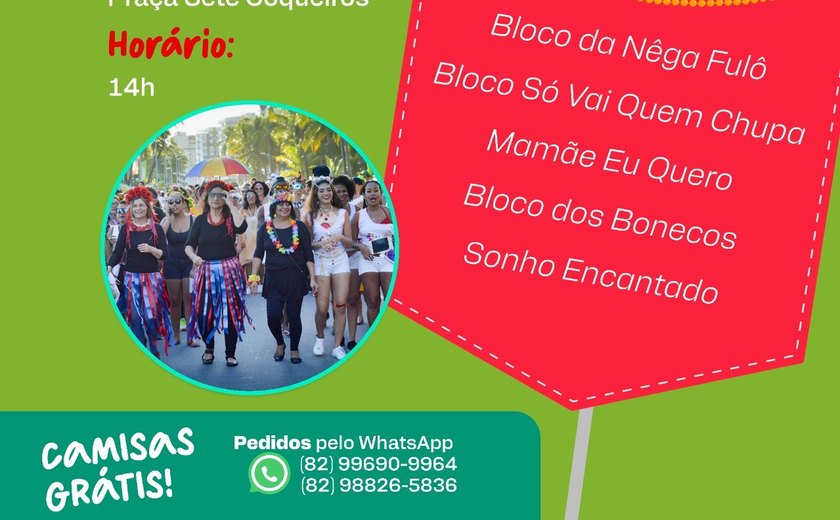 Bloco da Nêga Fulô desfila na orla de Maceió no próximo domingo (11)
