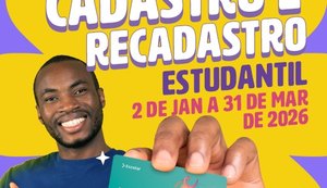 Menos de 4% dos estudantes realizaram cadastro/recadastro do Vamu Escolar em janeiro; prazo segue aberto