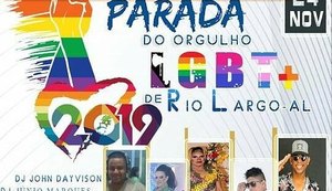Parada do Orgulho LGBT+ de Rio Largo acontece amanhã