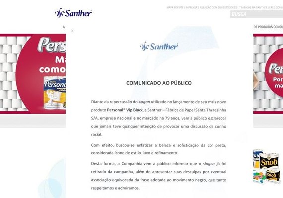 Após acusação de racismo, marca abandona slogan para papel higiênico preto