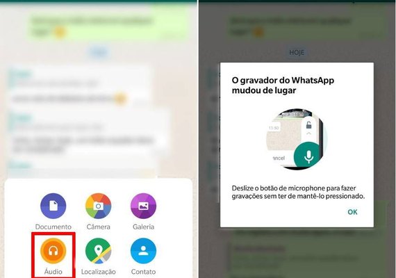 WhatsApp remove antigo gravador de mensagens de voz do aplicativo do Android
