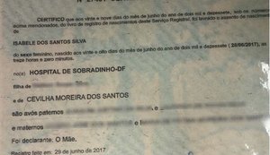 Suspeita de sequestrar bebê no DF portava certidão de nascimento falsa