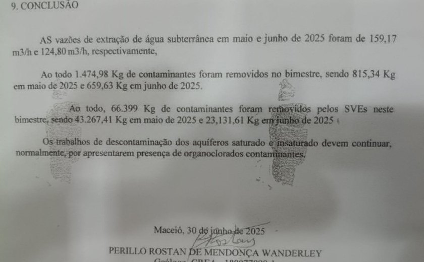 Braskem assume contaminação de água em Marechal Deodoro