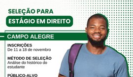 Campo Alegre: Defensoria Pública abre seleções para estágio em Direito