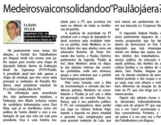 Artigo de Flávio Teles avalia atuação do PT/AL em ano eleitoral