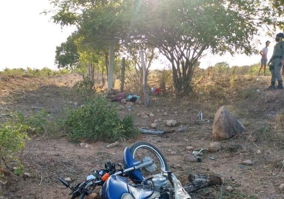 Motoqueiro e garupa morrem após choque contra árvore em São José da Tapera