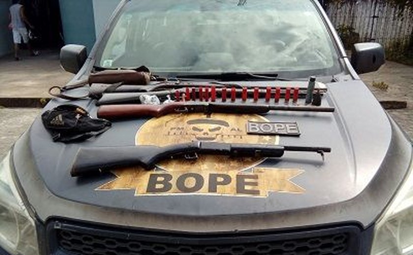 Bope apreende várias armas de fogo e munições em Rio Largo