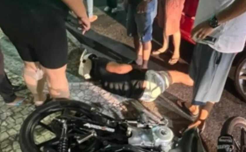 Motociclista fica ferido após colisão com carro de passeio em Delmiro Gouveia