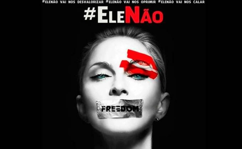 Contra Bolsonaro: Madonna posta imagem de apoio ao #EleNão