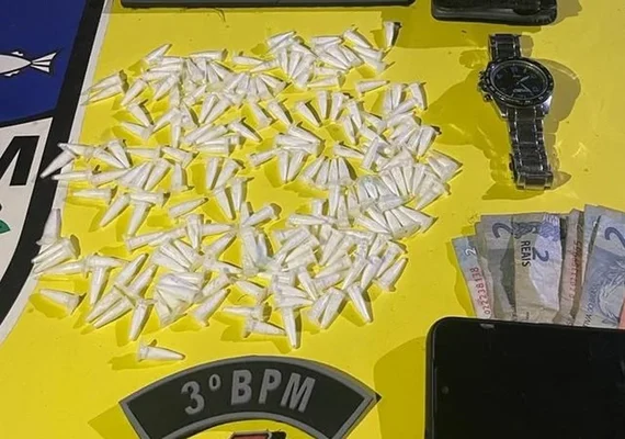 Homem é preso com 197 pinos de cocaína em Arapiraca