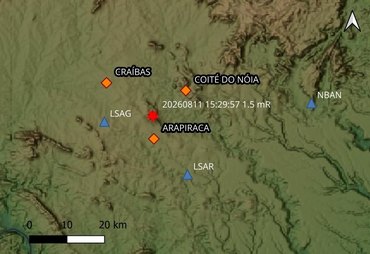 Arapiraca e Craíbas registram tremores de terra