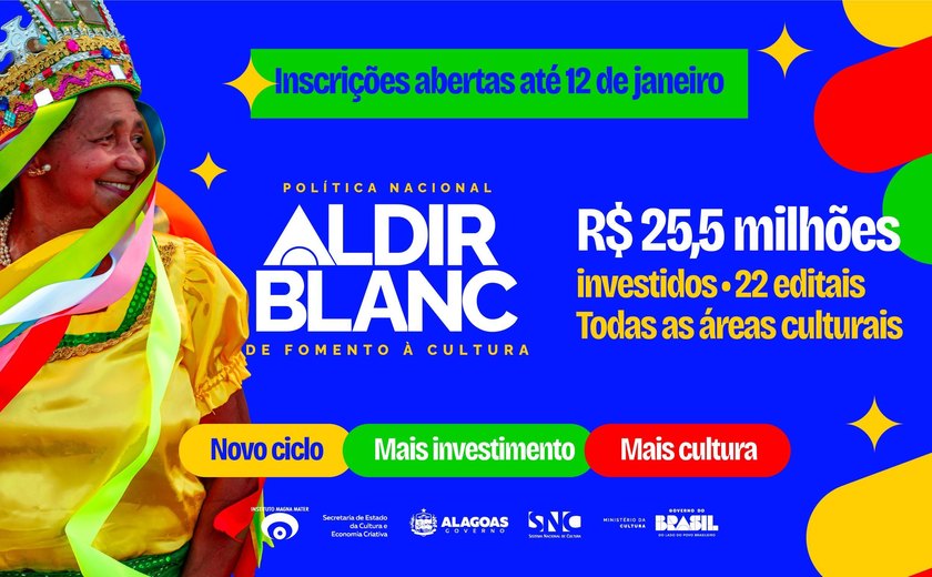 Secult anuncia live para orientar inscrições dos editais do Ciclo 2 da PNAB em Alagoas