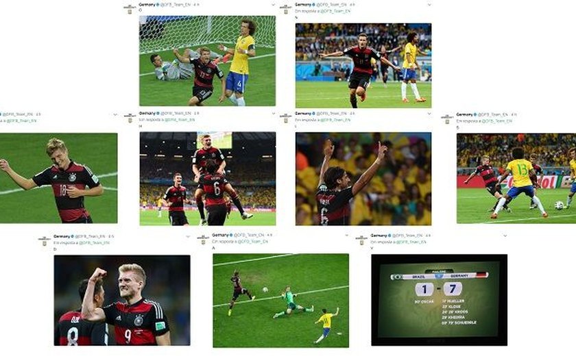 Alemanha lembra aniversário do 7 a 1 com série de postagens em rede social