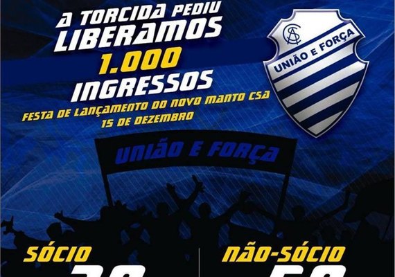 CSA inicia venda de ingressos avulsos para lançamento de novos uniformes