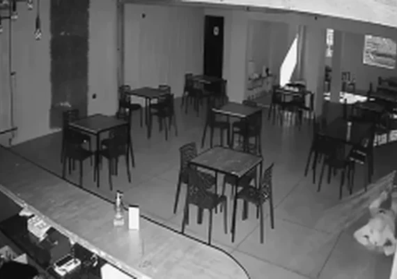 Homem é flagrado se rastejando no chão durante furto a restaurante em Arapiraca