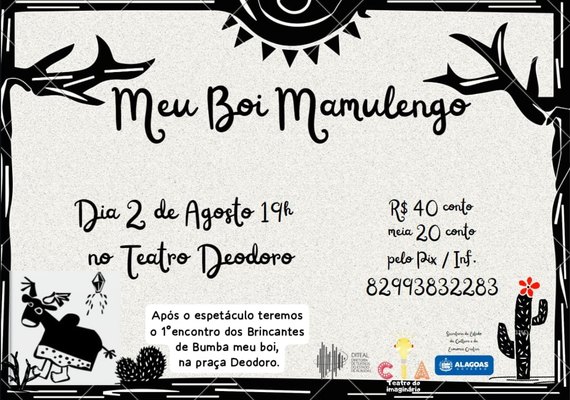 Teatro Deodoro é o Maior Barato apresenta o espetáculo infantil “Meu Boi Mamulengo'
