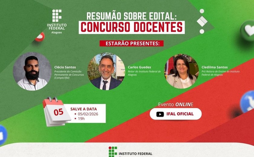 Concurso público do Ifal oferece 52 vagas para professores