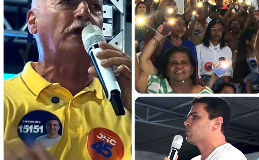 Prefeito e vice lideram grande ato político em Quebrangulo e reafirmam apoio à reeleição de Alexandre Ayres