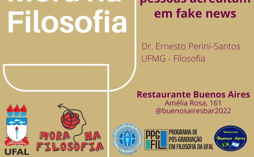 Projeto Mora na Filosofia promove evento sobre fake news