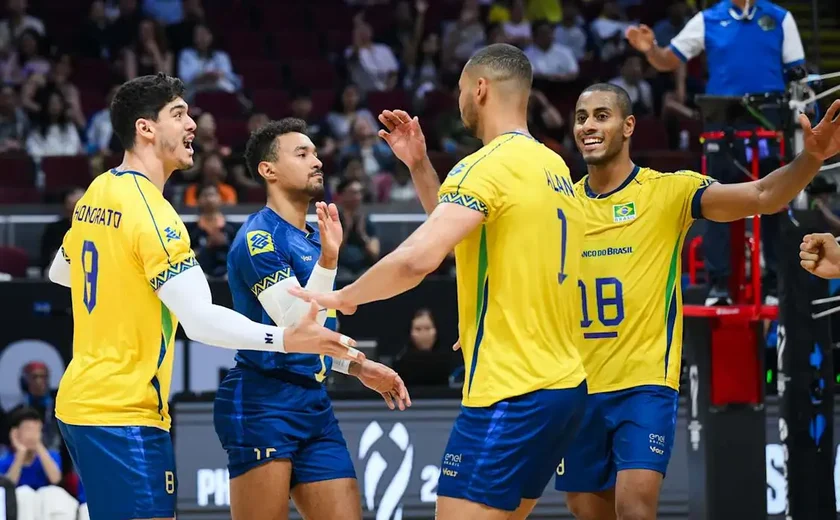 Brasil inicia campanha no Mundial de vôlei com vitória sobre a China