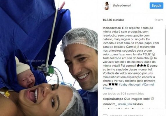 Selfie de bebê brasileiro 'sorrindo' após parto viraliza