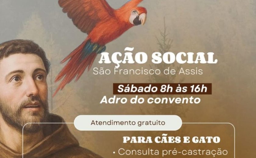 Complexo Conventual promove Ação Social em homenagem a São Francisco de Assis neste sábado (4)