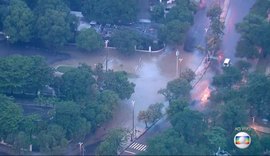 Tubulação da Cedae se rompe e forma 'piscina' na Gávea, Zona Sul do Rio