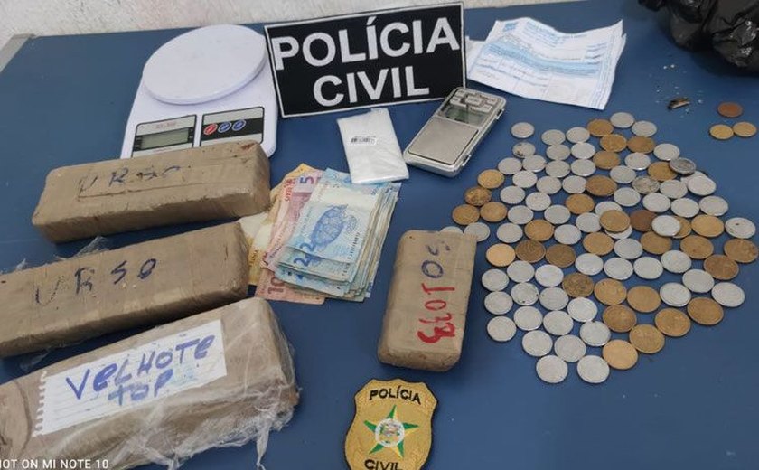 Operação apreende droga e prende suspeito de tráfico em União dos Palmares