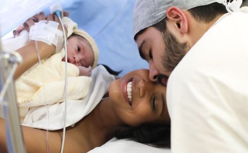 Aline Dias dá à luz seu 1º filho, Bernardo: 'Ele chegou'