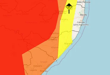 Inmet emite alerta vermelho de chuva para o Sertão de Alagoas