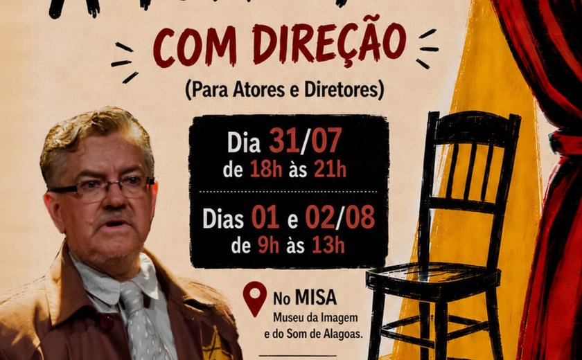 Oficina em Maceió propõe integração entre atuação e direção teatral