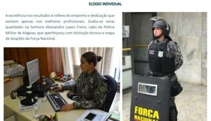 Policial alagoana recebe elogio individual por atuação na Força Nacional