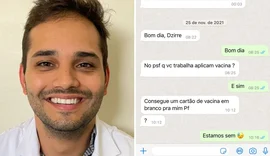 Print mostra médico alvo da PF pedindo cartão de vacina em branco