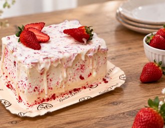 Franquia de bolos transforma trend do Morango Cravejado em nova versão de bolo