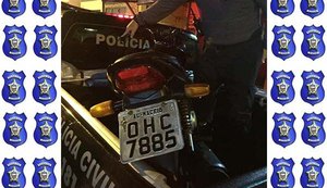 Asfixia recupera moto roubada em supermercado