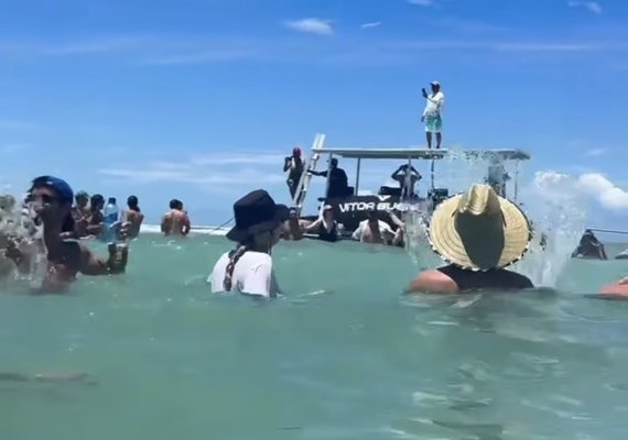 Vídeo mostra festa com DJ e muita bebida em piscina natural de área de proteção no Litoral Norte de Alagoas