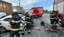 Vídeo: motorista de táxi morre após seu carro bater contra caminhão na Ladeira do Catolé