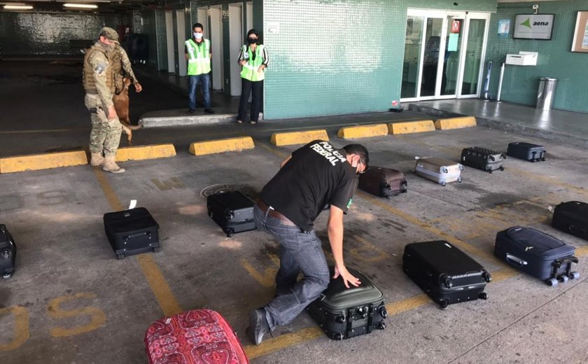 PF/AL e PM realizam ação conjunta no aeroporto Zumbi dos Palmares