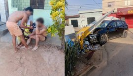 Turista fica ferido após carro derrubar poste de alta tensão em São Miguel dos Milagres