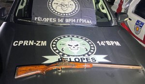 Após denúncia de ameaça, PM prende suspeito e apreende espingarda