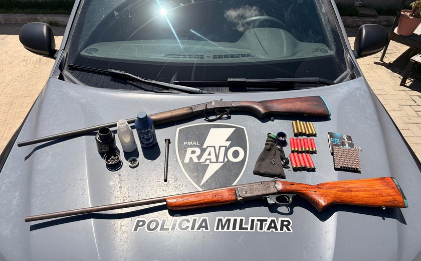 PM-AL apreende 39 armas de fogo e 14 quilos de drogas em uma semana