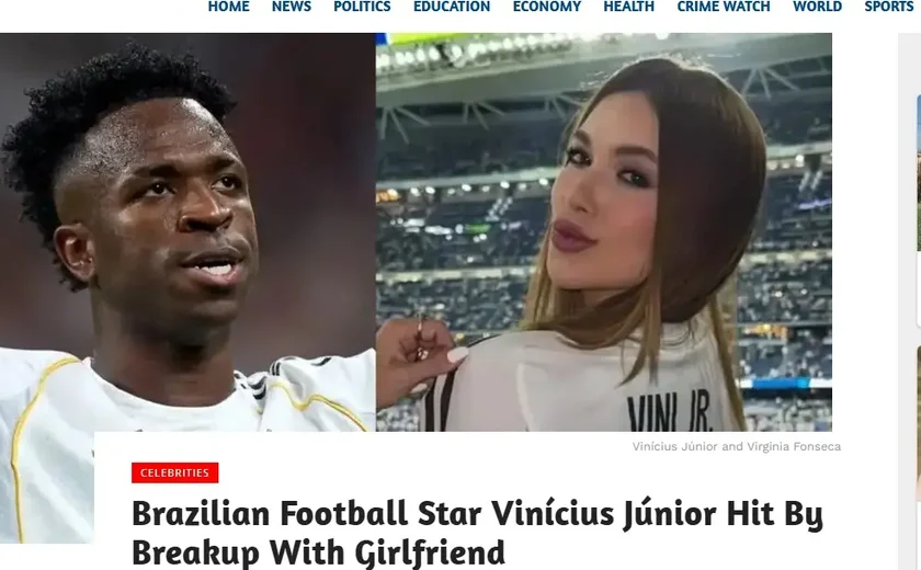 Acabou! Fim do namoro de Virginia e Vini Jr. agita imprensa internacional com suposta traição