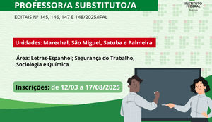 Ifal seleciona professores substitutos para quatro campi