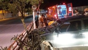 Colisão de carro em árvore em Delmiro Gouveia deixa mulher ferida
