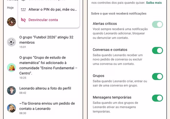 WhatsApp lança proteção para pais limitarem quem pode entrar em contato com seus filhos
