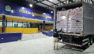 PRF apreende caminhão com mais de 58.000 latas de cerveja sem nota fiscal no Sertão de AL